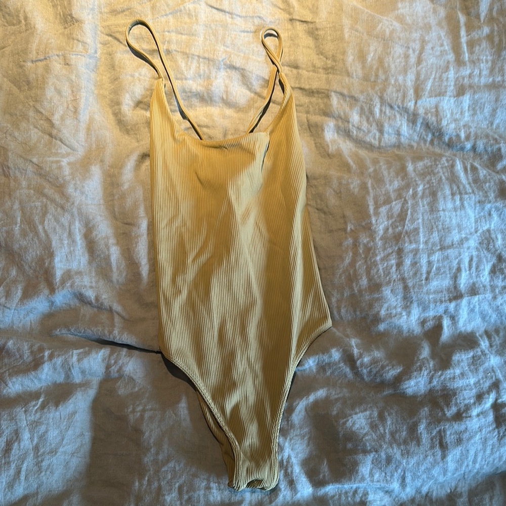 Yellow Ribbed Swimsuit Mikoh